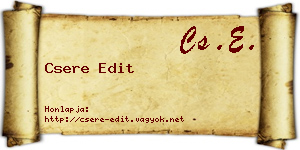 Csere Edit névjegykártya